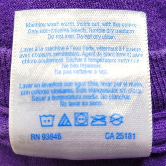 Gildan Purple Long Sleeve Graphic T Shirt W/Hey Diddle Diddle Ray Rice etc.  2XL - Picture 4 of 5